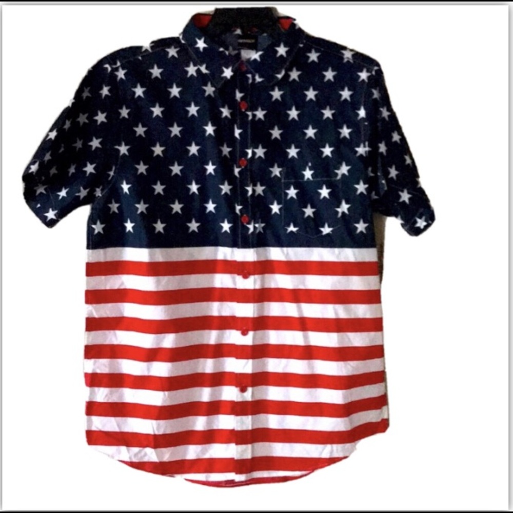 Fifth Sun Red/White/Blue Flag Shirt Sz XL